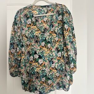 Halogen Tropical Floral Blouse